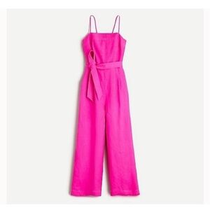 J Crew pink linen jumpsuit